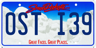 SD license plate 0STI39