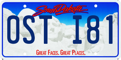 SD license plate 0STI81