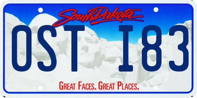 SD license plate 0STI83