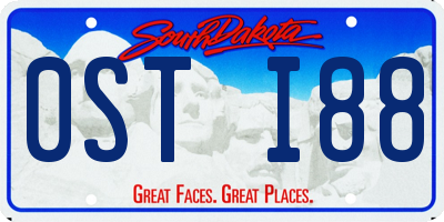 SD license plate 0STI88