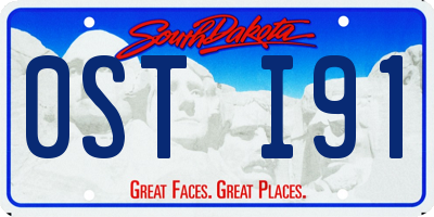 SD license plate 0STI91