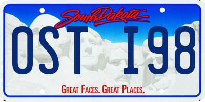 SD license plate 0STI98