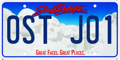 SD license plate 0STJ01