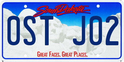 SD license plate 0STJ02