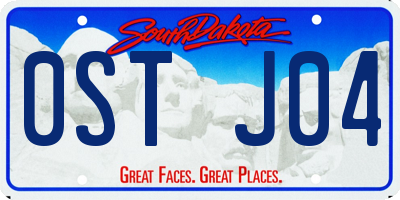 SD license plate 0STJ04