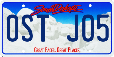 SD license plate 0STJ05