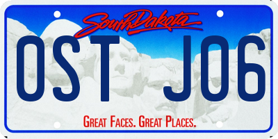 SD license plate 0STJ06