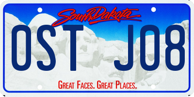 SD license plate 0STJ08