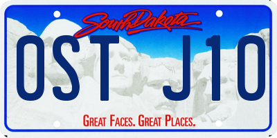 SD license plate 0STJ10