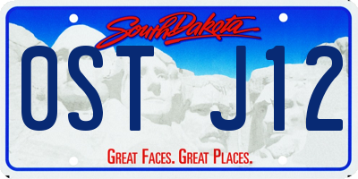 SD license plate 0STJ12