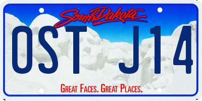 SD license plate 0STJ14