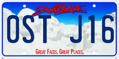 SD license plate 0STJ16
