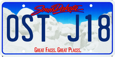 SD license plate 0STJ18