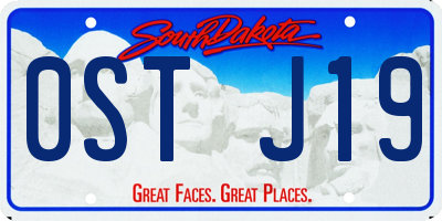 SD license plate 0STJ19