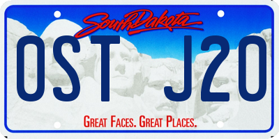SD license plate 0STJ20