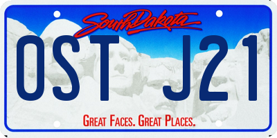 SD license plate 0STJ21