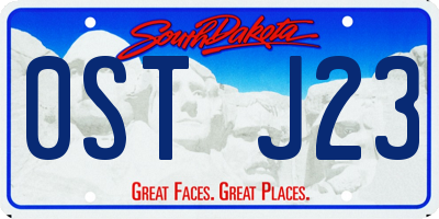 SD license plate 0STJ23