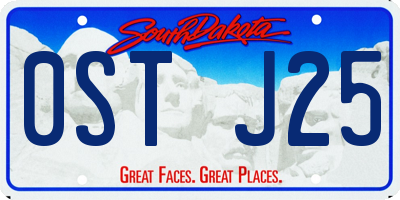SD license plate 0STJ25