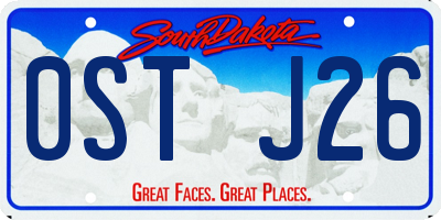SD license plate 0STJ26