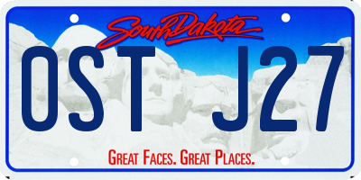 SD license plate 0STJ27