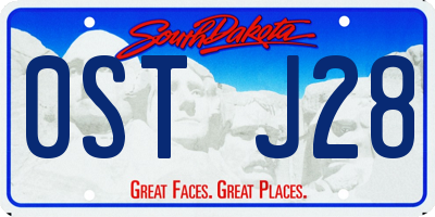 SD license plate 0STJ28
