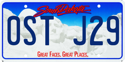 SD license plate 0STJ29