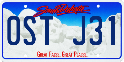 SD license plate 0STJ31