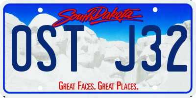 SD license plate 0STJ32
