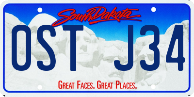 SD license plate 0STJ34