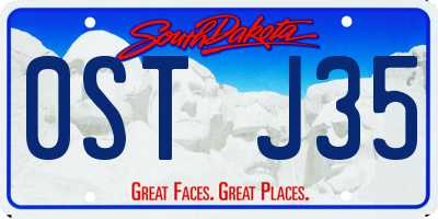 SD license plate 0STJ35