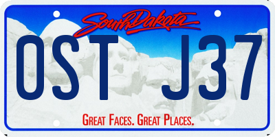 SD license plate 0STJ37