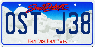SD license plate 0STJ38