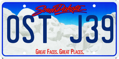 SD license plate 0STJ39