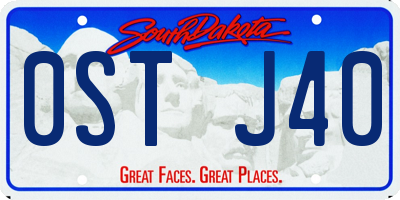 SD license plate 0STJ40
