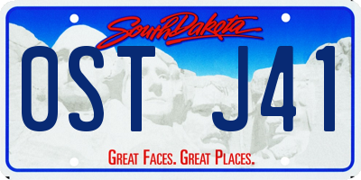SD license plate 0STJ41