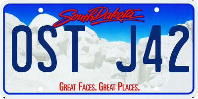 SD license plate 0STJ42