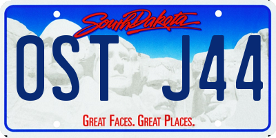 SD license plate 0STJ44