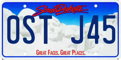 SD license plate 0STJ45