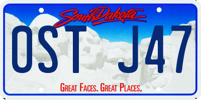 SD license plate 0STJ47