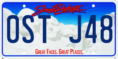 SD license plate 0STJ48