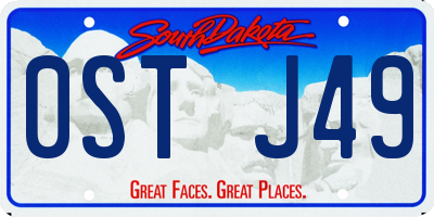 SD license plate 0STJ49