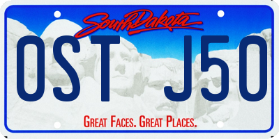 SD license plate 0STJ50
