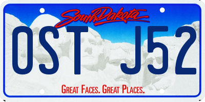 SD license plate 0STJ52