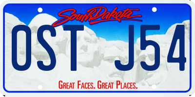 SD license plate 0STJ54