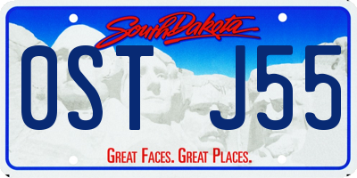 SD license plate 0STJ55