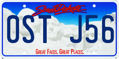 SD license plate 0STJ56