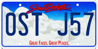 SD license plate 0STJ57