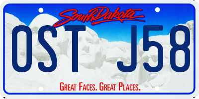 SD license plate 0STJ58