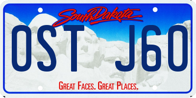 SD license plate 0STJ60