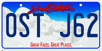 SD license plate 0STJ62